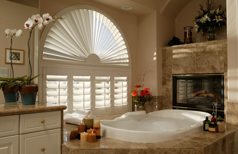 Our Professionals Installed Shutters On A Sunburst Arch Window In New Brunswick, NJ